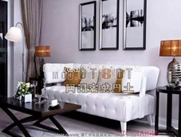 Modern White Sofa With Coffee Table Design 3d model Modern White Sofa With Coffee Table Design 3d model