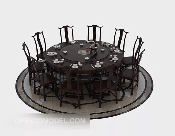10 People Round Dining Table 3d model 10 People Round Dining Table 3d model