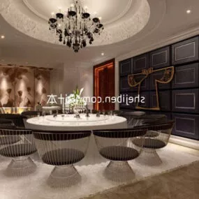 10-person European Dinning Table 3d model