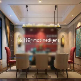 Chinese Home Dinning Room 3d model