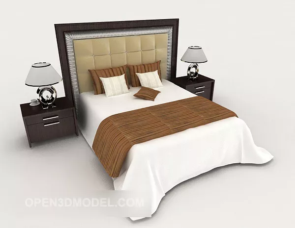 Business Simple White Double Bed V1 3d model Business Simple White Double Bed V1 3d model