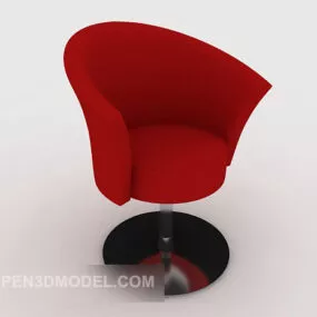 Modern Minimalist Red Lounge Chair V1 3d model