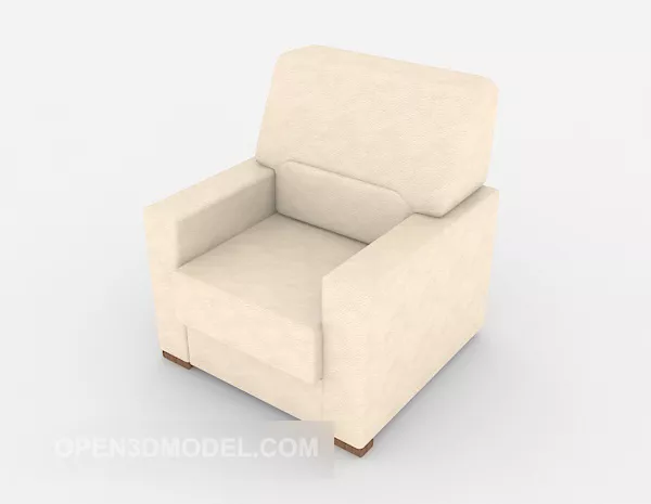 Beige Square Single Sofa V1 3d model Beige Square Single Sofa V1 3d model