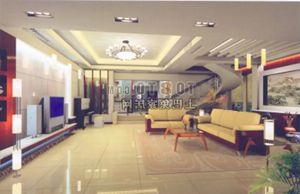 Living Room Modern With Lighting Design 3d model Living Room Modern With Lighting Design 3d model