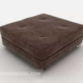 Simple Brown Sofa Stool V1 3d model
