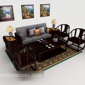 New Chinese Simple Home Sofa 3d model