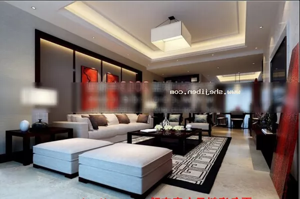Living Room White Tone Design 3d model Living Room White Tone Design 3d model