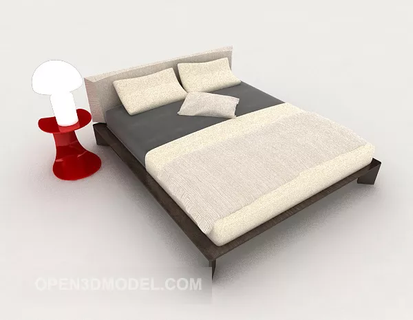Light Double Bed 3d model Light Double Bed 3d model