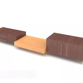 Minimalist Simple Wooden Tv Cabinet 3d model