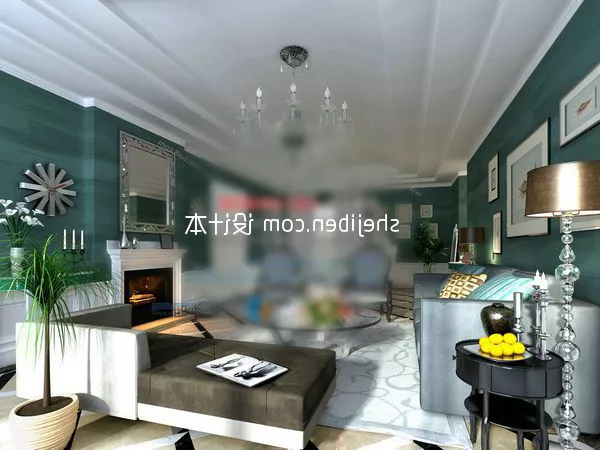 Living Room Green Wall Decor 3d model Living Room Green Wall Decor 3d model