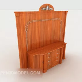 Classic Wood Tv Cabinet 3d model