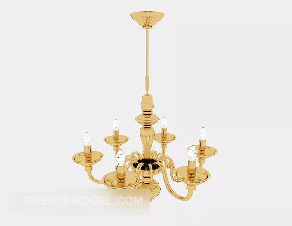 Classic Gold Generous Chandelier 3d model Classic Gold Generous Chandelier 3d model