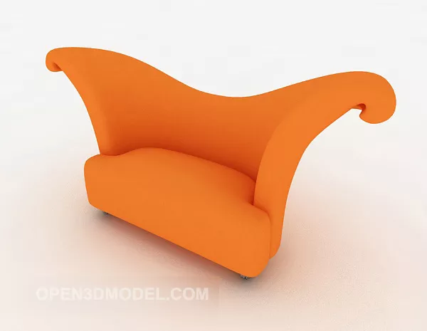 Stylized Orange Single Sofa 3d model Stylized Orange Single Sofa 3d model