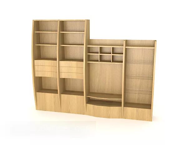 Modern Home Bookcase V1 3d model Modern Home Bookcase V1 3d model