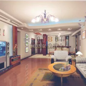 Old Style Living Room 3d model