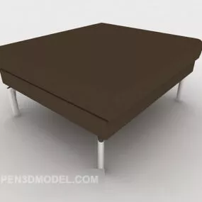 Simple Leather Sofa Stool Furniture 3d model