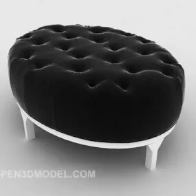 European Home Round Black Sofa Stool 3d model