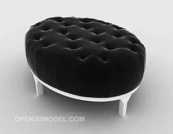 Bar Stool With Red Round Seat 3d model