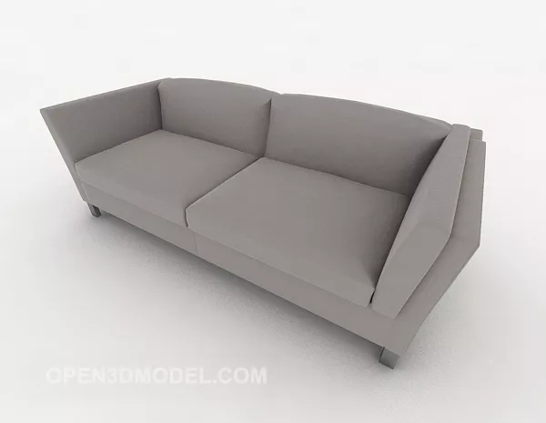 Grey Simple Double Sofa Furniture 3d model Grey Simple Double Sofa Furniture 3d model