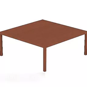 Simple Square Wooden Coffee Table 3d model