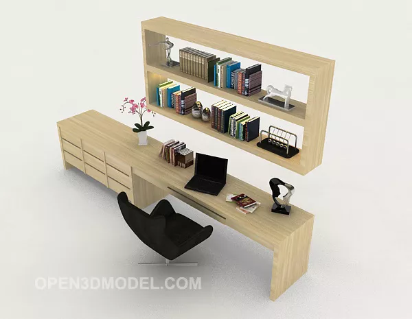 Simple Wooden Table And Chair Combination 3d model Simple Wooden Table And Chair Combination 3d model