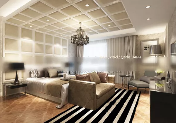 Modern Bedroom With Modern Cartpet Interior 3d model Modern Bedroom With Modern Cartpet Interior 3d model