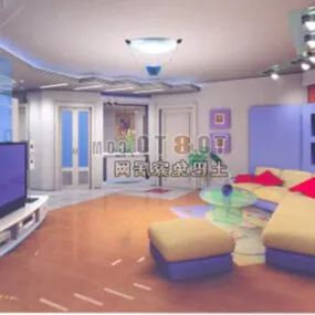 Old Living Room Common Design 3d model