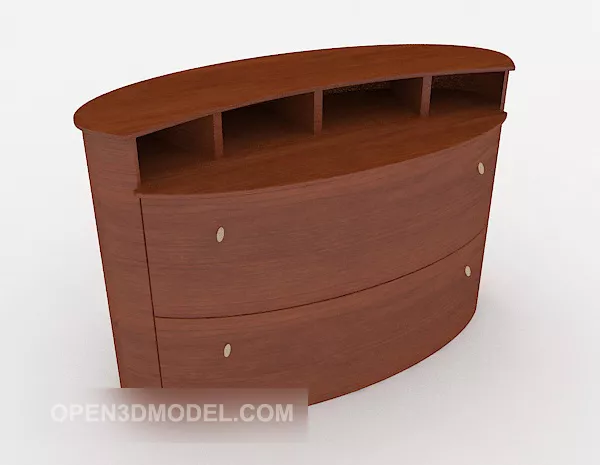 Modern Oval Shaped Wooden Cabinet 3d model Modern Oval Shaped Wooden Cabinet 3d model