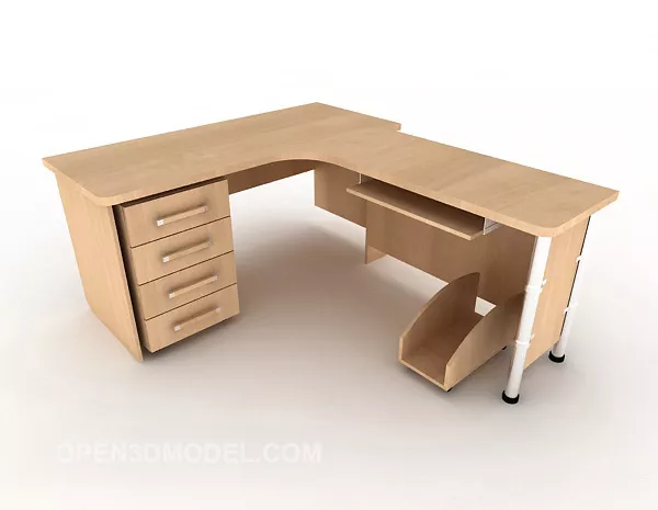 Simple Solid Wood Desk For Office 3d model Simple Solid Wood Desk For Office 3d model