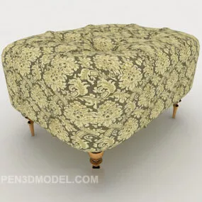 European Pattern Sofa Stool V1 3d model