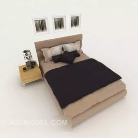Simple Modern Home Double Bed V1 3d model