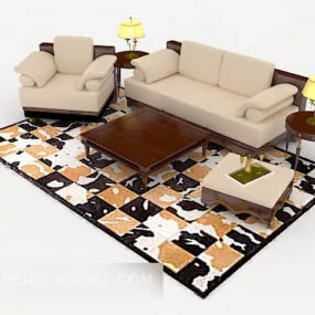 Modern Chinese Home Simple Sofa Sets 3d model