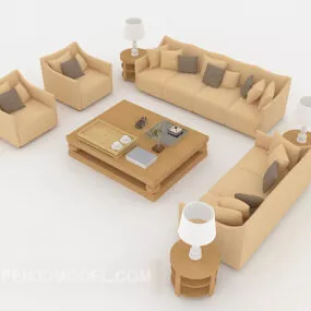 Yellow Color Home Furniture Sofa Sets 3d model