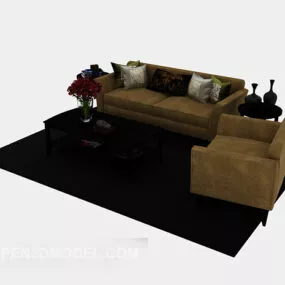 European Simple Home Sofa Sets V1 3d model