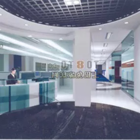 Mall Lobby Interior White Color 3d model