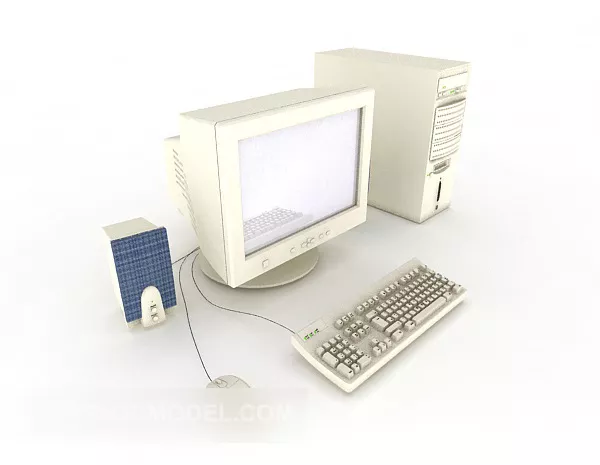 Desktop Computer Vintage Style 3d model Desktop Computer Vintage Style 3d model