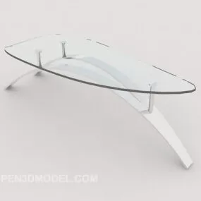 Modern Glass Coffee Table Oval Shaped 3d model