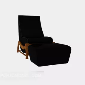 Simple Home Lounge Chair Black 3d model