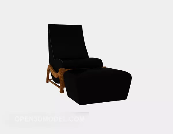 Simple Home Lounge Chair Black 3d model Simple Home Lounge Chair Black 3d model