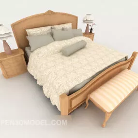 Modern Style Home Double Bed V1 3d model