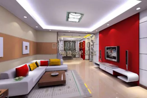 Living Room Furniture With Red Wall Interior 3d model Living Room Furniture With Red Wall Interior 3d model