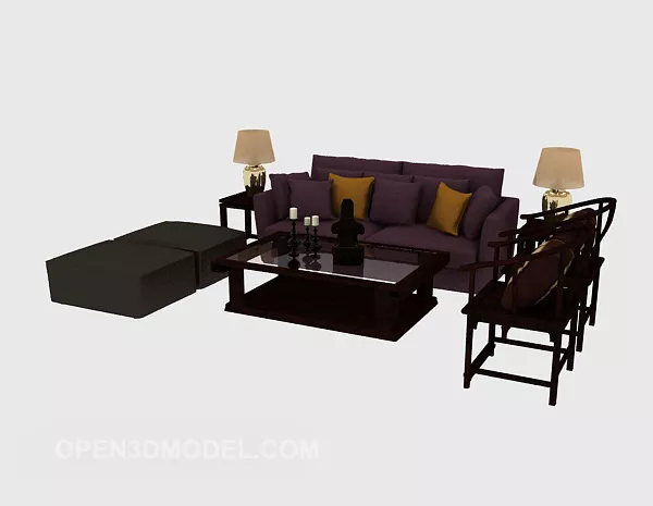 Chinese Style Combination Sofa 3d model Chinese Style Combination Sofa 3d model
