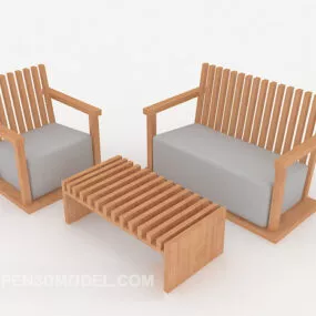 Modern Simple Combination Sofa With Table 3d model