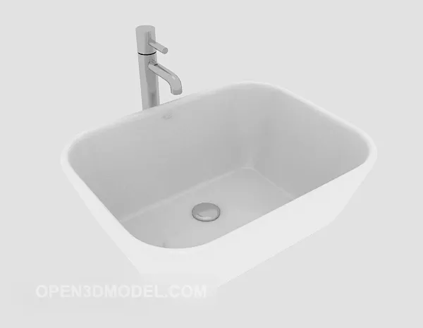 Oval Wash Basin Table 3d model