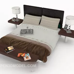 Home Double Bed Modern Furniture 3d model