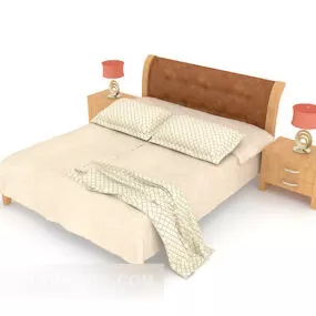 Modern Style Home Double Bed Furniture 3d model