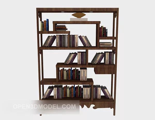 Tall Book Shelf With Books Stack On Top Free 3d Model - .Blend, .Fbx ...