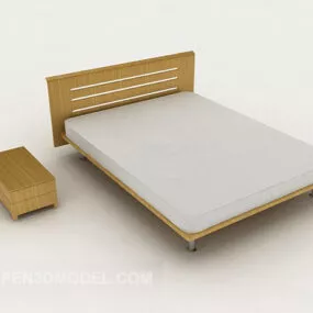Simple Generous Double Bed Furniture 3d model