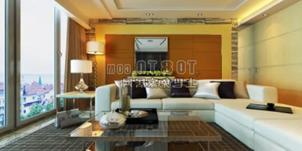 Modern Living Room Yellow Wall Interior 3d model Modern Living Room Yellow Wall Interior 3d model