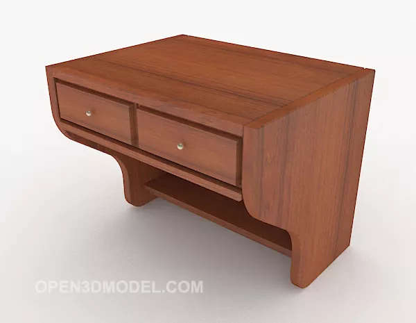 Dressing Table With Rectangular Mirror 3d model